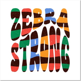 Ehlers-Danlos Syndrome Zebra Strong Retro Multicolor Posters and Art